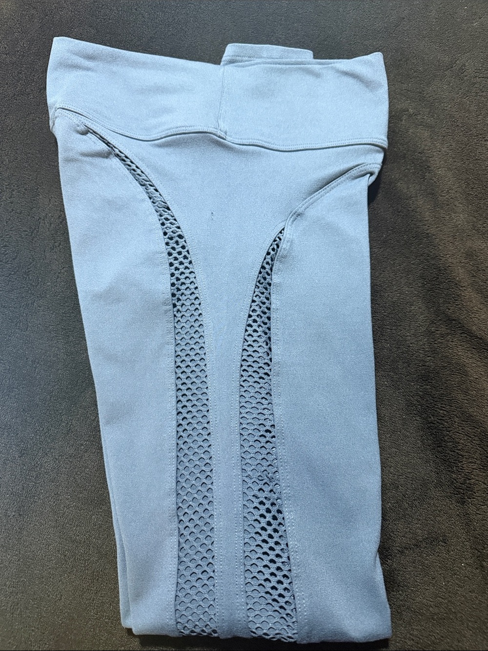 Bombshell sportswear Blue Active Leggings with Mesh Panels on 1 side only